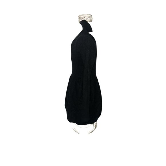 $350 Neiman Marcus Women's Black 100% Cashmere Turtle Neck Sweater short Dress S - Picture 5 of 7